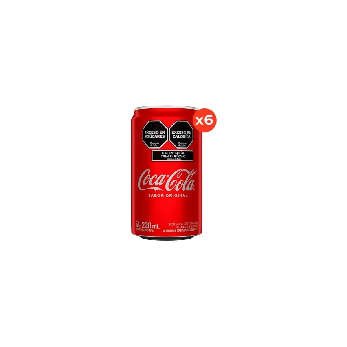 Coca-Cola Lata 220 cc Pack x6