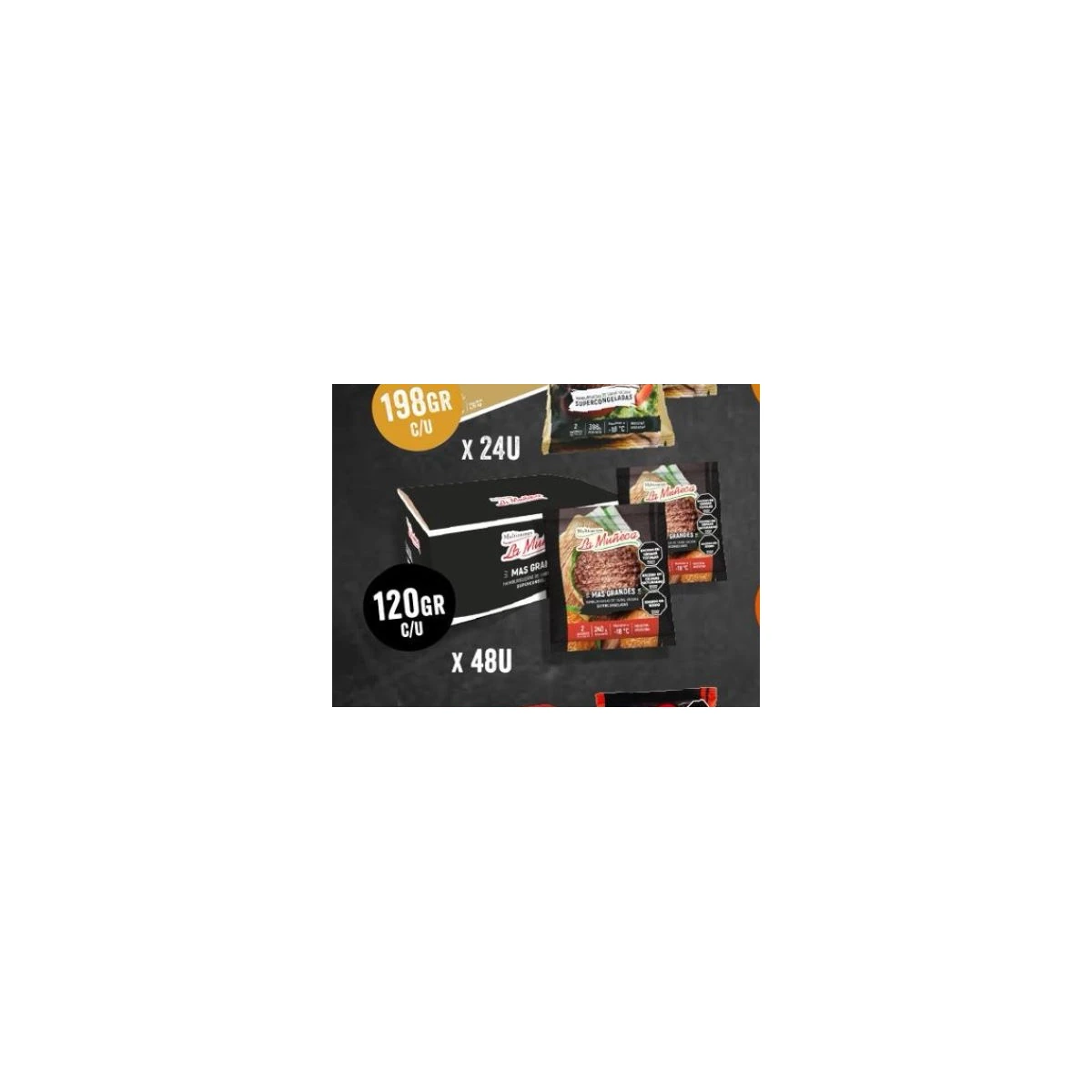 La Muñeca Hamburguesas 120 g - paquete x2 Caja x24