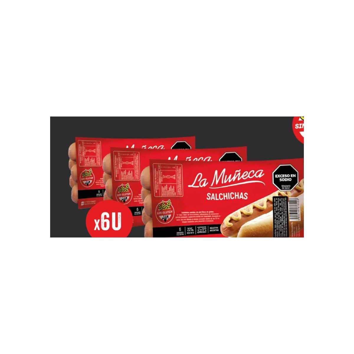 La Muñeca Salchichas comunes Pack x6 Caja x30