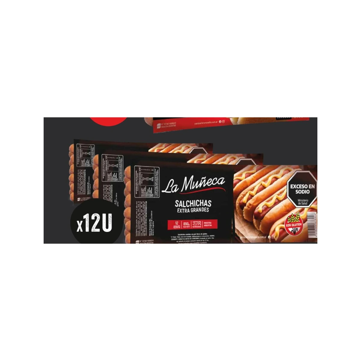 La Muñeca Salchichas extra grandes Pack x12 Caja x8