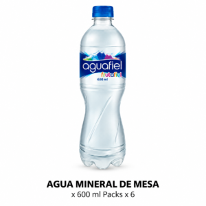 Aquafiel - Agua mineral 600 cc - Pack x6