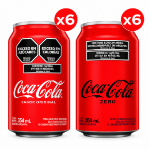 Coca-Cola Original y Zero - Lata 354 ml - Pack x6