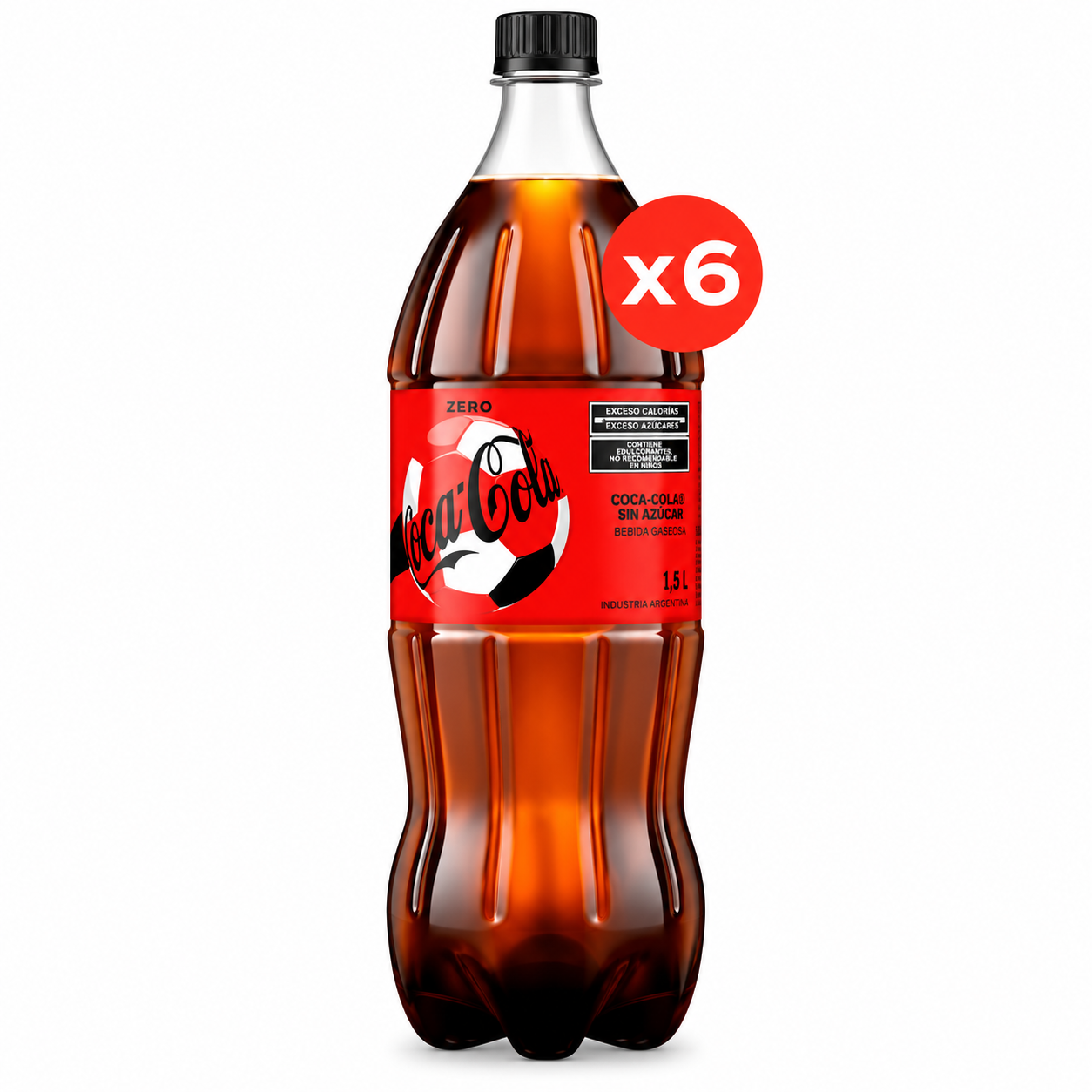 Coca-Cola Zero - Botella 1,5 L - Pack x6