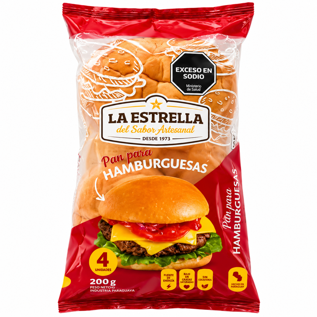 La Estrella - Pan para hamburguesas x4