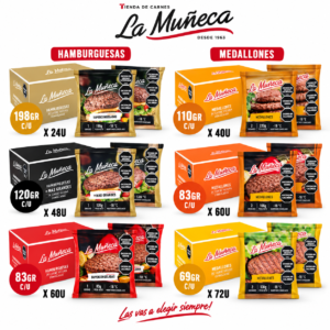 La Muñeca - Hamburguesas y medallones - Presentaciones